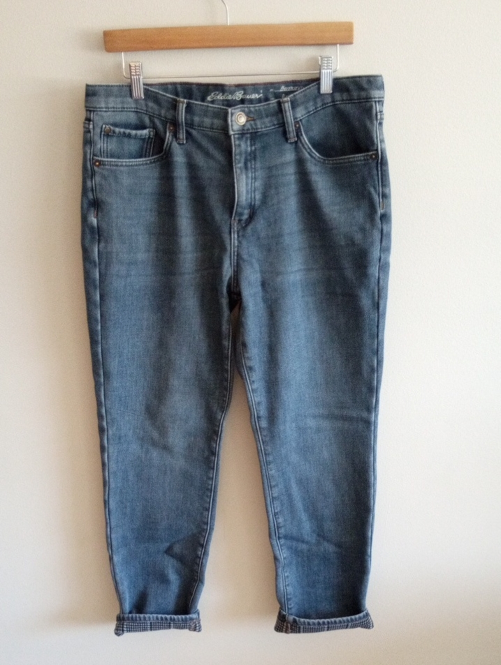 Eddie Bauer Fleece Lined Boyfriend Relaxed Jeans Size 12